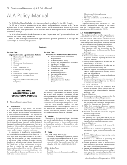 ALA Policy Manual - American Library Association