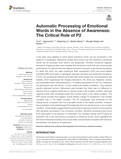 Automatic processing of emotional words in absence of awareness