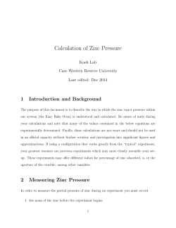 Calculation of Zinc Pressure