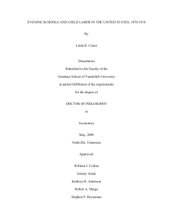 evening schools and child labor in the united states, 1870-1910