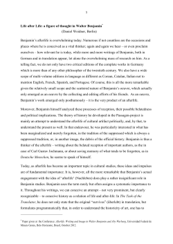 Life after Life: a figure of thought in Walter Benjamin (Daniel