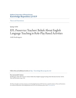 EFL Preservice Teachers` Beliefs About English Language Teaching