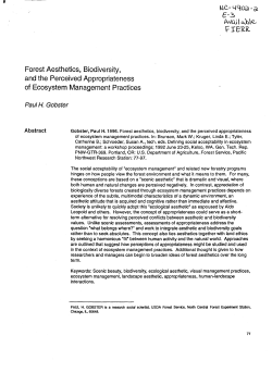 Forest Aesthetics, Biodiversity, and the Perceived Appropriateness