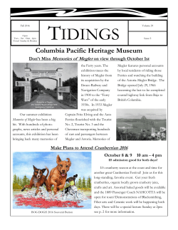 Fall 2016, Volume 29, Issue 2 - Columbia Pacific Heritage Museum