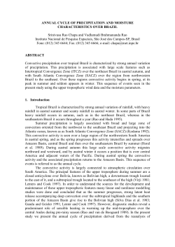 ANNUAL CYCLE OF PRECIPITATION AND MOISTURE