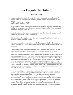 As Regards `Patriotism`