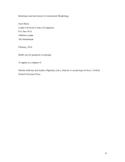 Inheritance issues in Construction Morphology