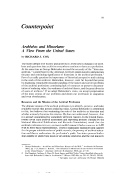Counterpoint Archivists and Historians