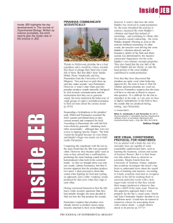 Inside JEB - Journal of Experimental Biology