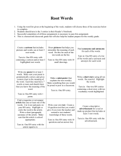 Root Word activity