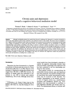 Chronic pain and depression: toward a cognitive