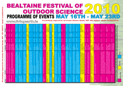 Pre-booking required for all events: Eleanor Reade, WIT 051