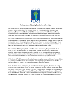A White Paper on Ensuring that Families Are At