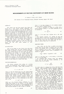 MEASUREMENTS OF FRICTION COEFFICIENTS OF SNOW