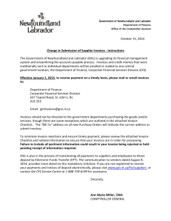 GNL Invoice Guide - Finance - Government of Newfoundland and