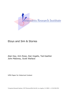 Etoys and SimStories - Viewpoints Research Institute