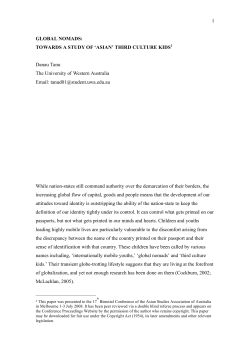 Global nomads: towards a study of `Asian` third culture
