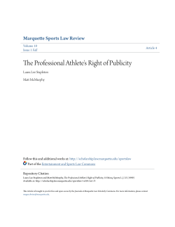 The Professional Athlete`s Right of Publicity