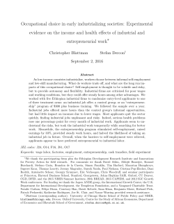 -1.5cm Occupational choice in early industrializing societies