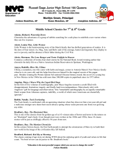 Middle School reading list