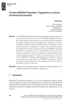 the new Eurodac regulation: fingerprints as a Source of informal