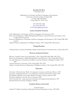 curvitae-hess - Jonathan Hess - UNC