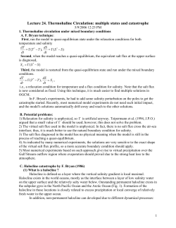 Lecture 24. Thermohaline Circulation: multiple states and catastrophe