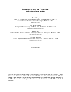 Bank Concentration and Competition: An Evolution in the Making