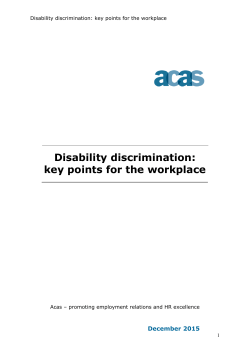 Disability discrimination: key points for the workplace