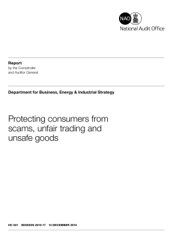 Protecting consumers from scams, unfair trading and unsafe goods