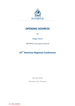 23rd Americas Regional Conference Opening Address by