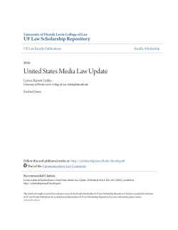 United States Media Law Update - UF Law Scholarship Repository