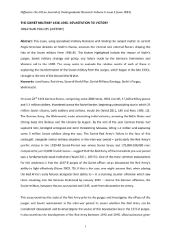 THE SOVIET MILITARY 1936-1945: DEVASTATION TO VICTORY