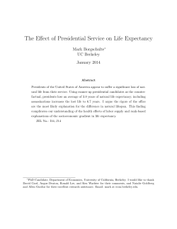 The Effect of Presidential Service on Life Expectancy