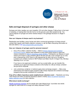 Safe and Healthy Disposal of Syringes