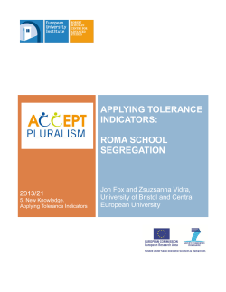 applying tolerance indicators: roma school segregation