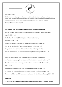 4a - I can find sums and differences of decimals with mixed numbers