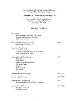 1 The Association for Diplomatic Studies and Training Foreign