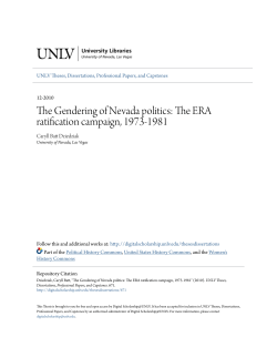 The Gendering of Nevada politics: The ERA ratification campaign