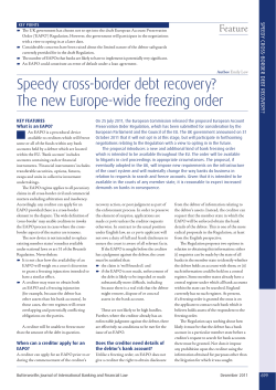 Speedy cross-border debt recovery? The new Europe