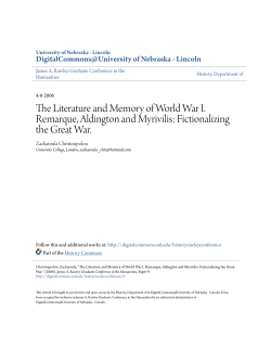 The Literature and Memory of World War I. Remarque, Aldington