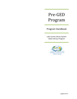Pre-GED Program - Lake County Library System