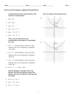 On-Level-First Semester Exam Review