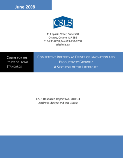 Competitive intensity as driver of innovation and productivity growth
