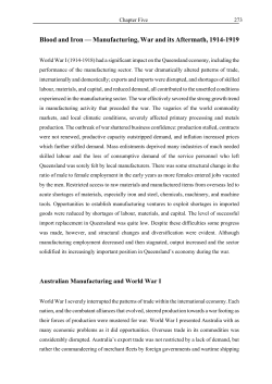 Blood and Iron &mdash; Manufacturing, War and its Aftermath