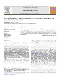 Journal of Econometrics Estimating quadratic variation consistently