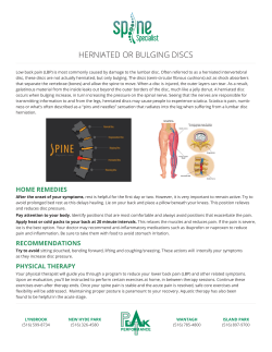 Herniated Or Bulging Discs - Peak Performance Physical Therapy