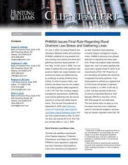 June 24, 2008 PHMSA Issues Final Rule Regarding Rural Onshore