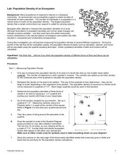 Lab: Population Density of an Ecosystem
