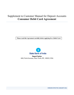 Consumer Debit Card Agreement
